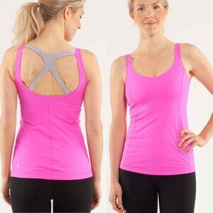 Lululemon Women's Optimal Tank Pow Pink / Metallic Silver Size 6